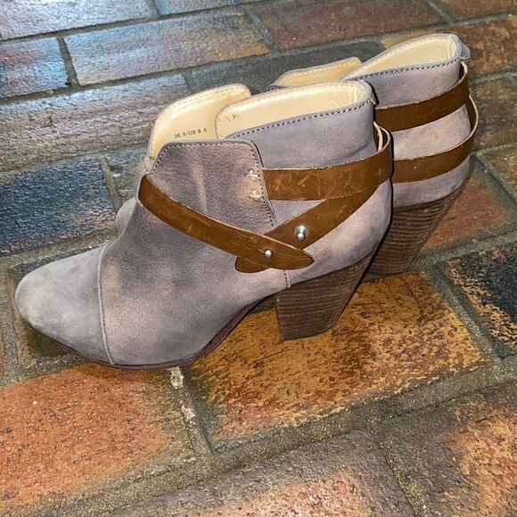 Rag & Bone New York Harrow leather distressed heeled ankle boots size 8.5 - Picture 1 of 10
